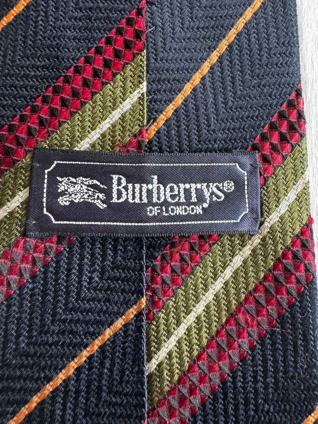 Burberry striped necktie Black Silk Good - Model View