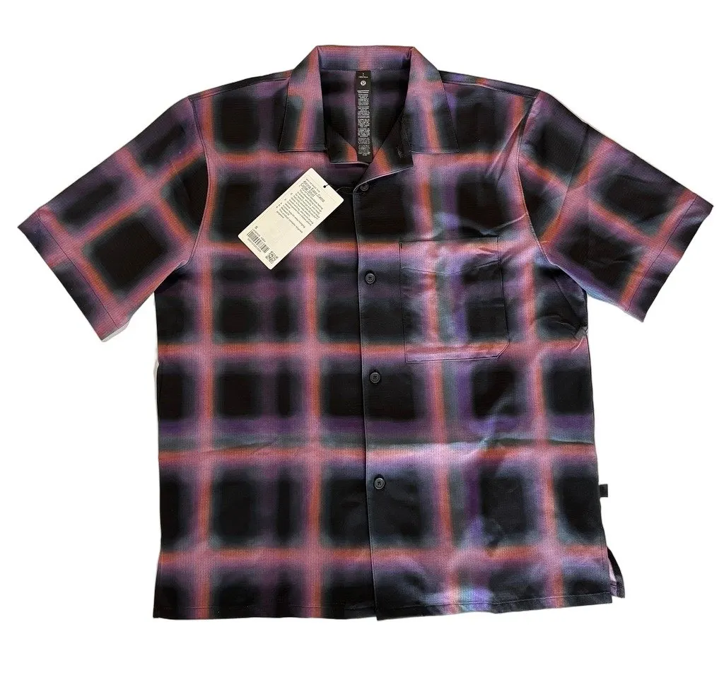 Unsigned Lululemon Airing Easy Camp Collar Short Sleeve Shirt - 2 Shirts BUNDLE OFFER (Brand New) Black Polyester Never worn - Front View