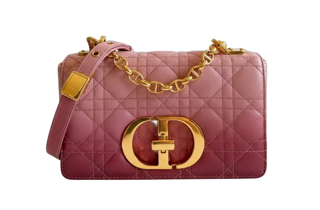Dior Caro Small Shoulder Bag Ombre Pink Pink Leather Very good - Front View