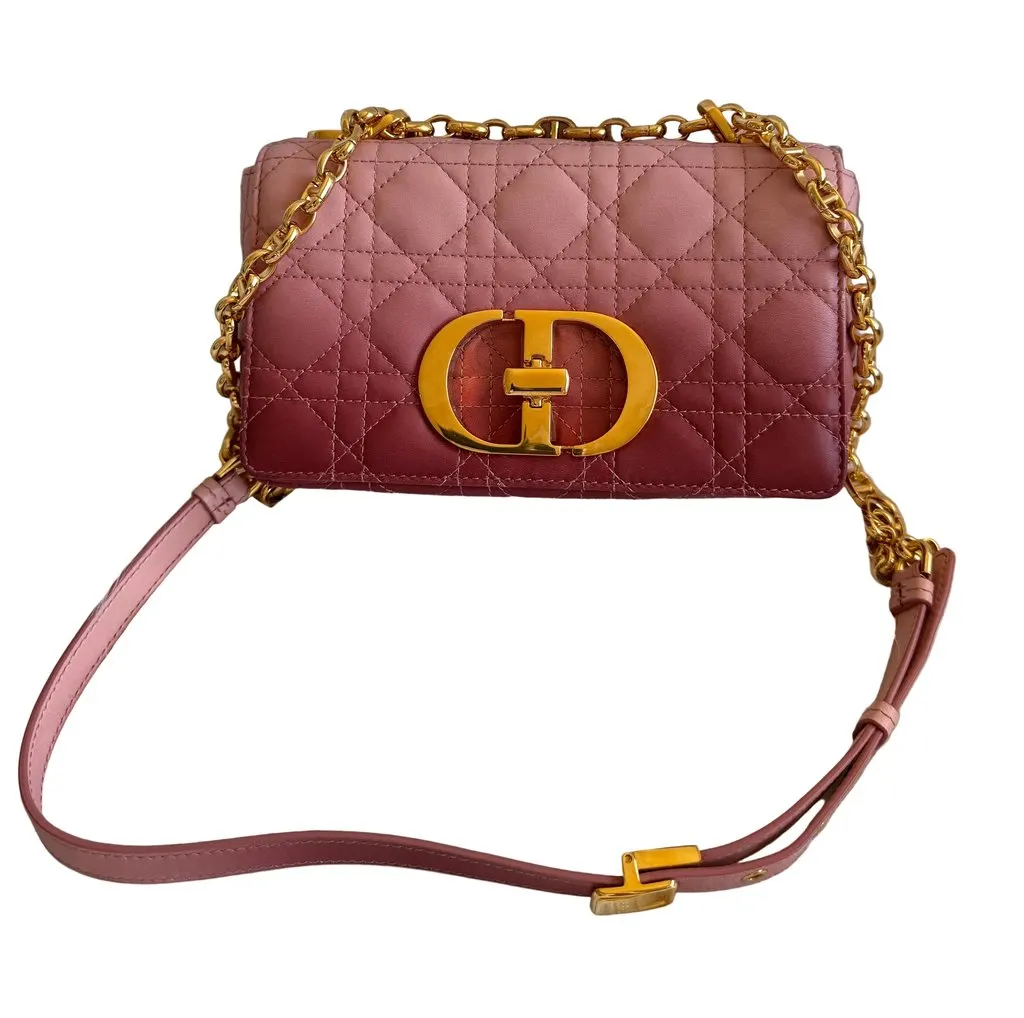 Dior Caro Small Shoulder Bag Ombre Pink Pink Leather Very good - Model View