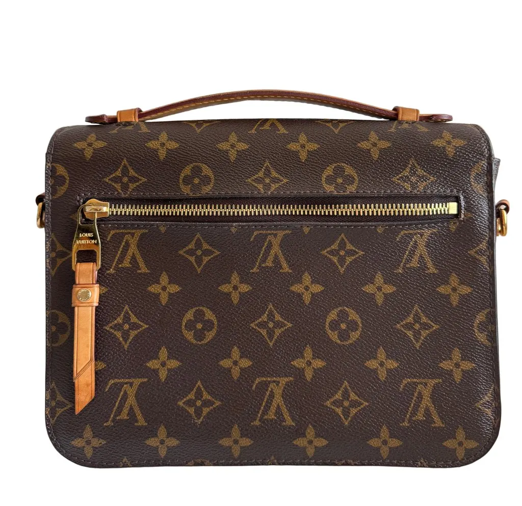 Louis Vuitton Monogram Pochette Metis Gold Canvas Good - Inside View