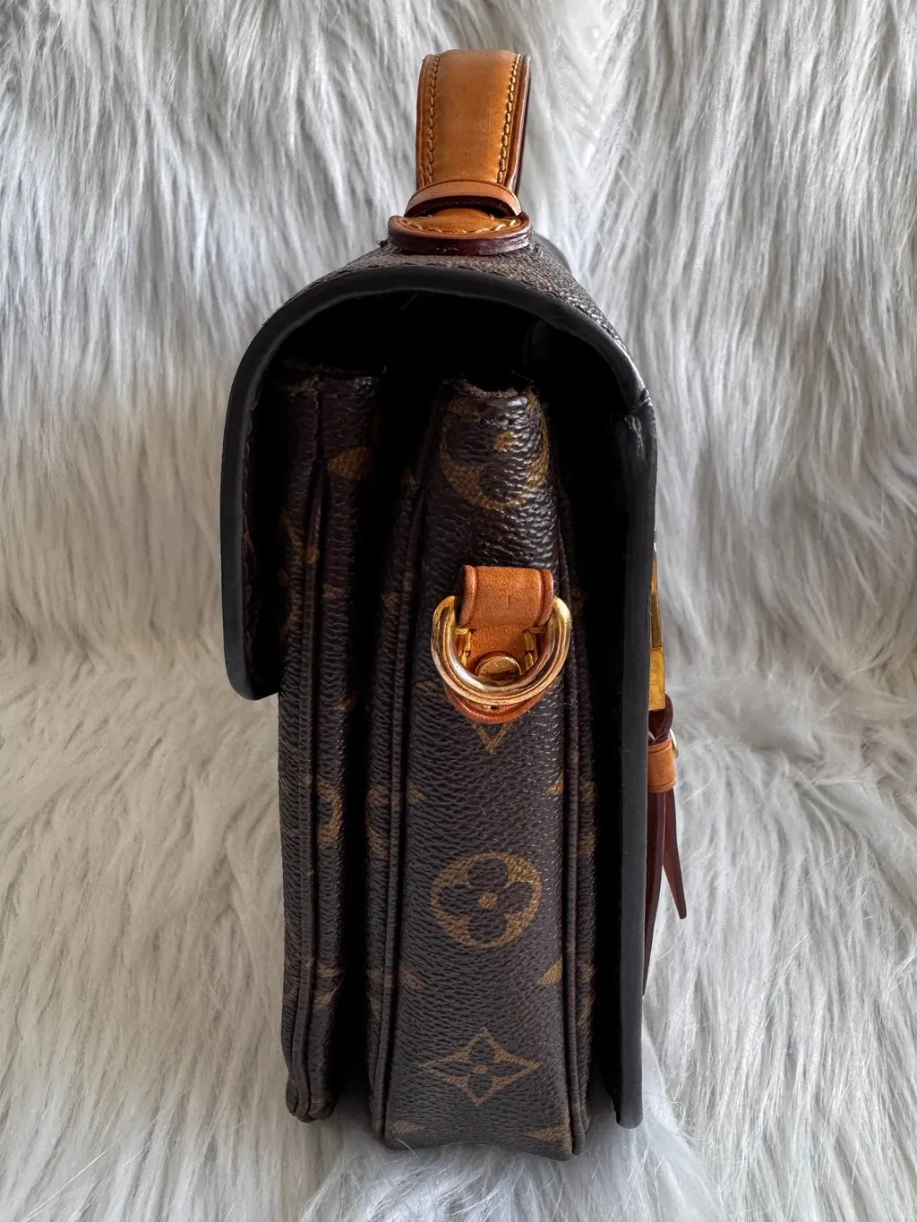 Louis Vuitton Monogram Pochette Metis Gold Canvas Good - Model View