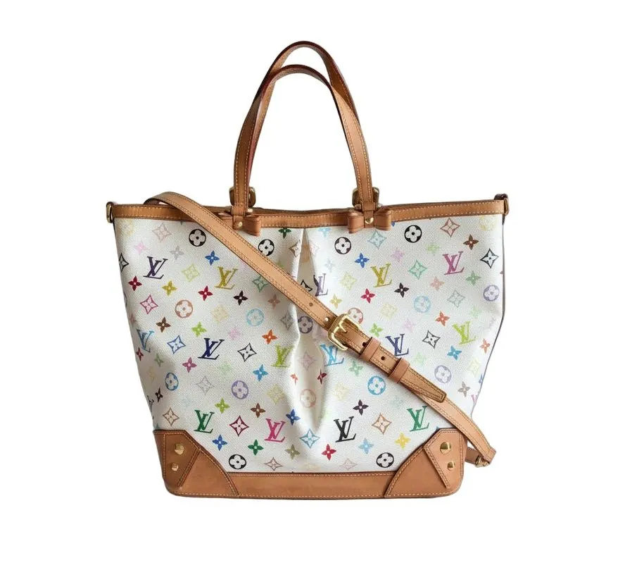 Louis Vuitton شارلين جي إم، أبيض متعدد الألوان بنقش مونوغرام