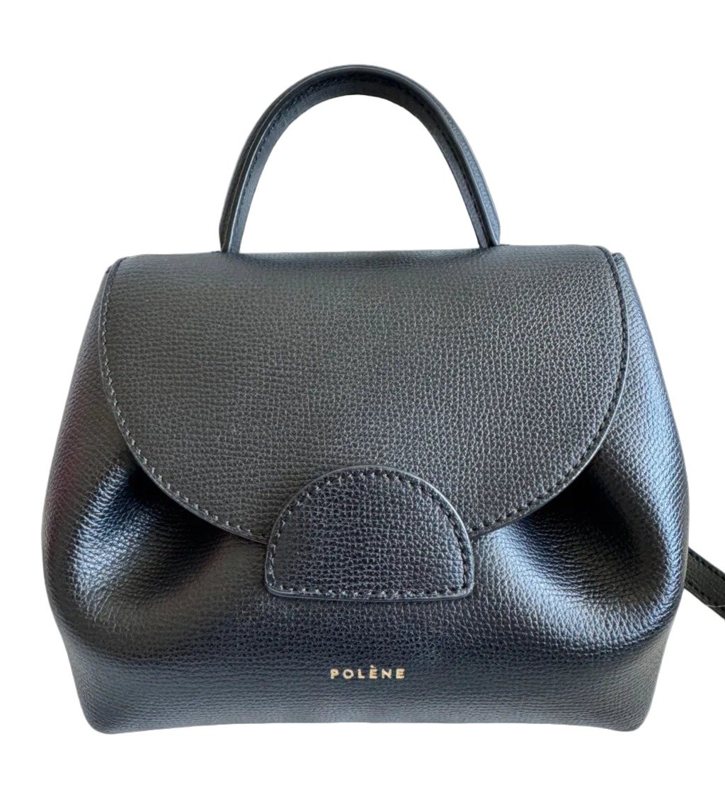 Polene Numero Un Nano Black Black Leather Good - Front View