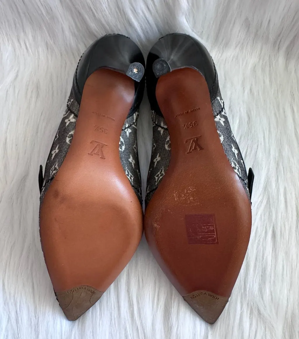 Louis Vuitton Black/White Monogram Mini Lin Canvas size 35.5 Black Canvas Good - Inside View