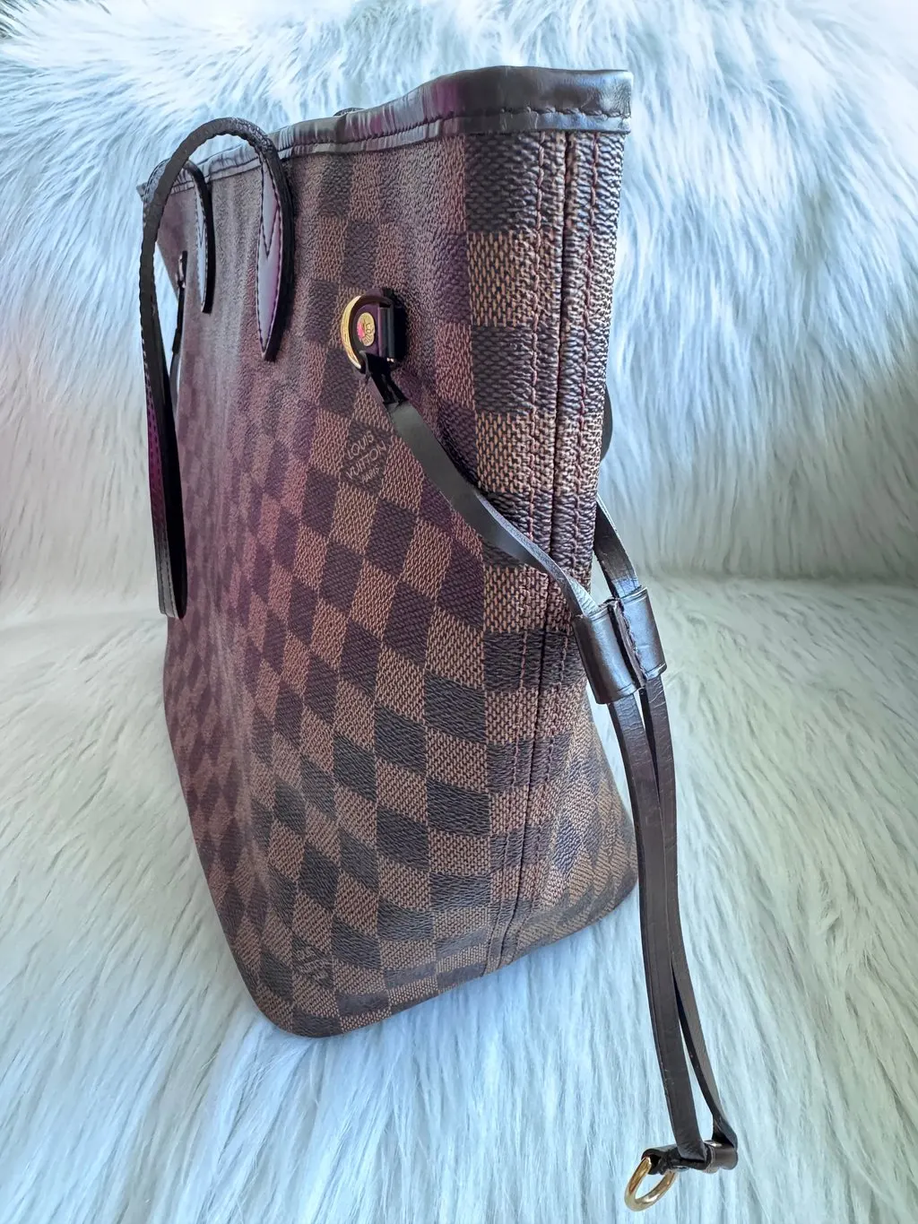 Louis Vuitton Neverfull MM-Damier Ebene Red Lace Good - Box View