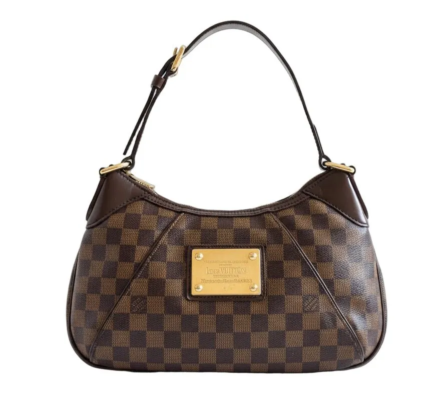 Louis Vuitton Damier Ebene Thames PM Shoulder Bag Gold Canvas Very good - Front View