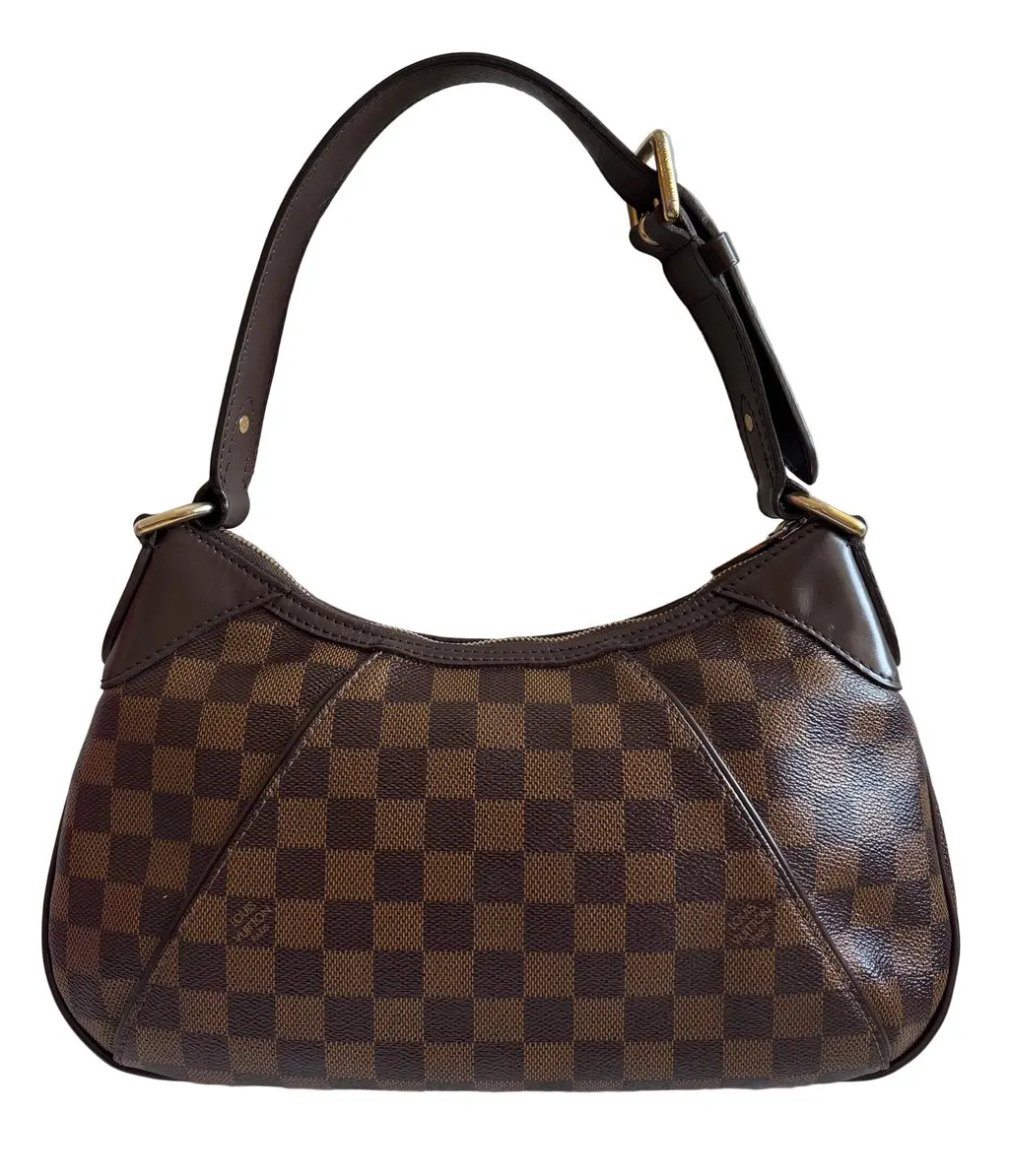 Louis Vuitton Damier Ebene Thames PM Shoulder Bag Gold Canvas Very good - Back View