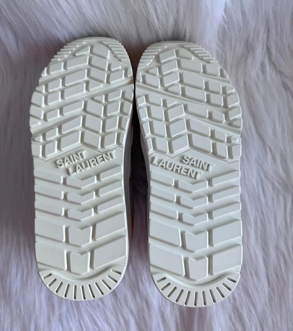 Saint Laurent Bump Low Sneaker White Yellow size 36 women (brand new) White Leather Never worn - Model View