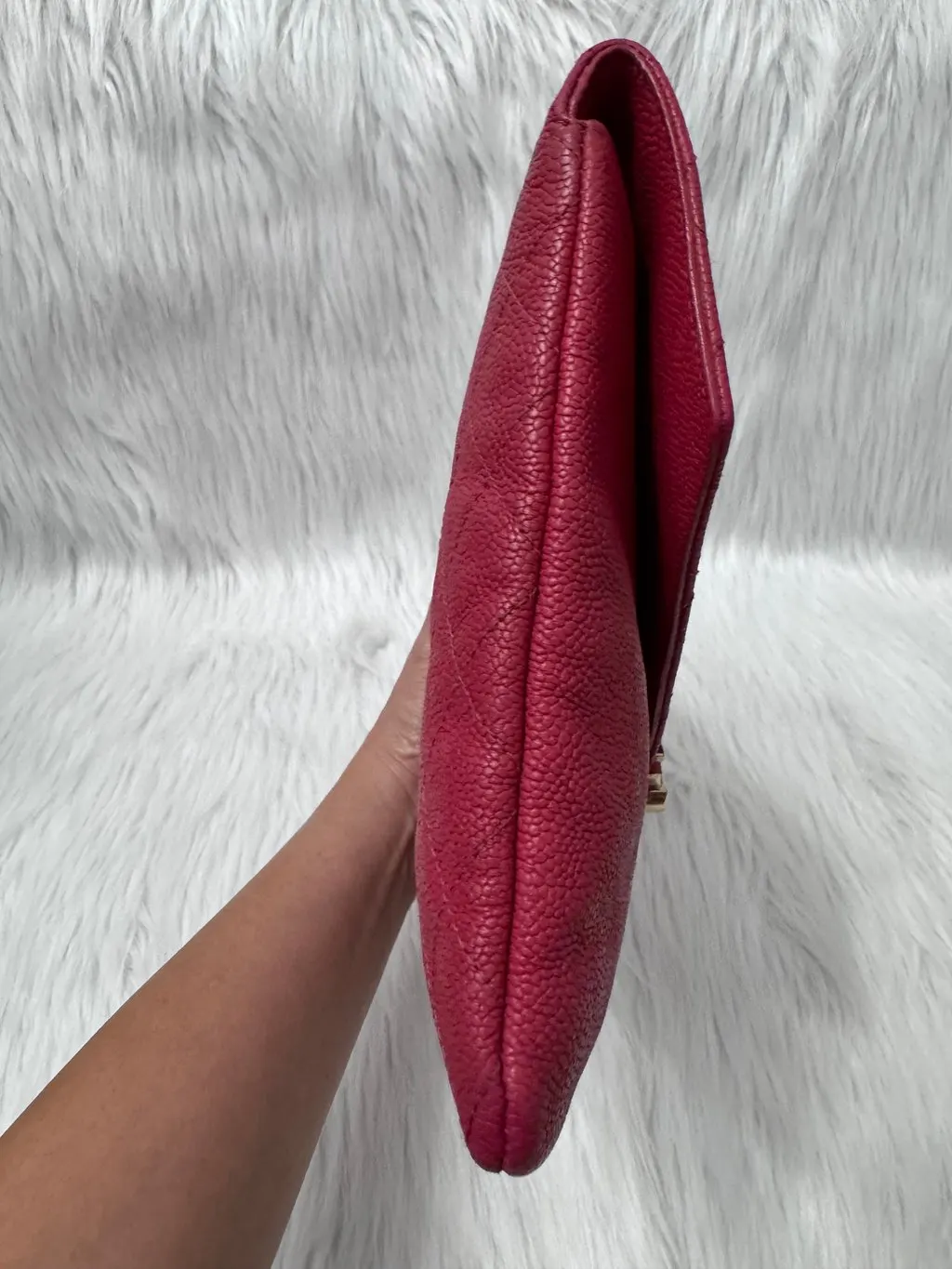 Chanel Paris Cuba Quilted Caviar Envelope clutch bag Pink Leather Very good - Box View