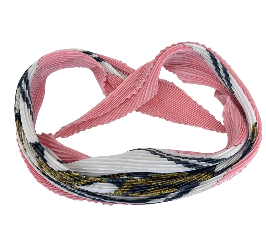 Hermès Brides de Gala Pleated Silk Scarf White Silk Good - Model View