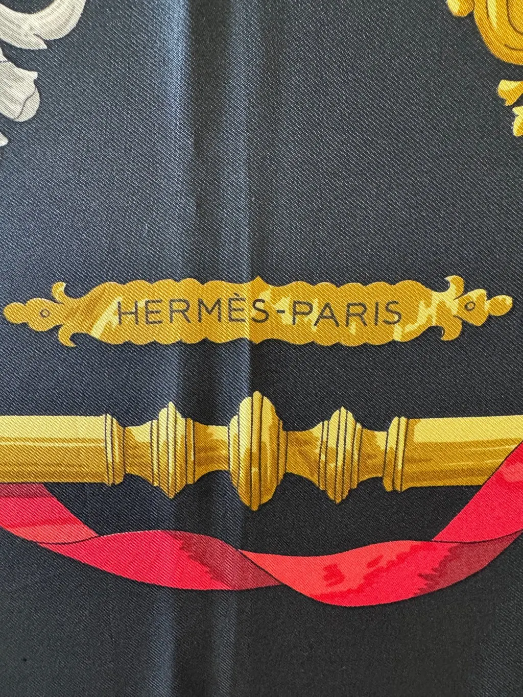 Hermès Noir Ferronnerie Silk Scarf Black Silk Good - Model View