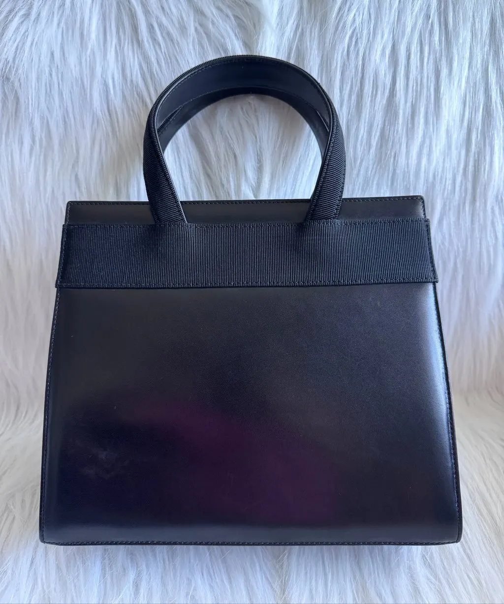 Salvatore Ferragamo Vara Leather Black Two-way Bag Black Leather Very good - Box View