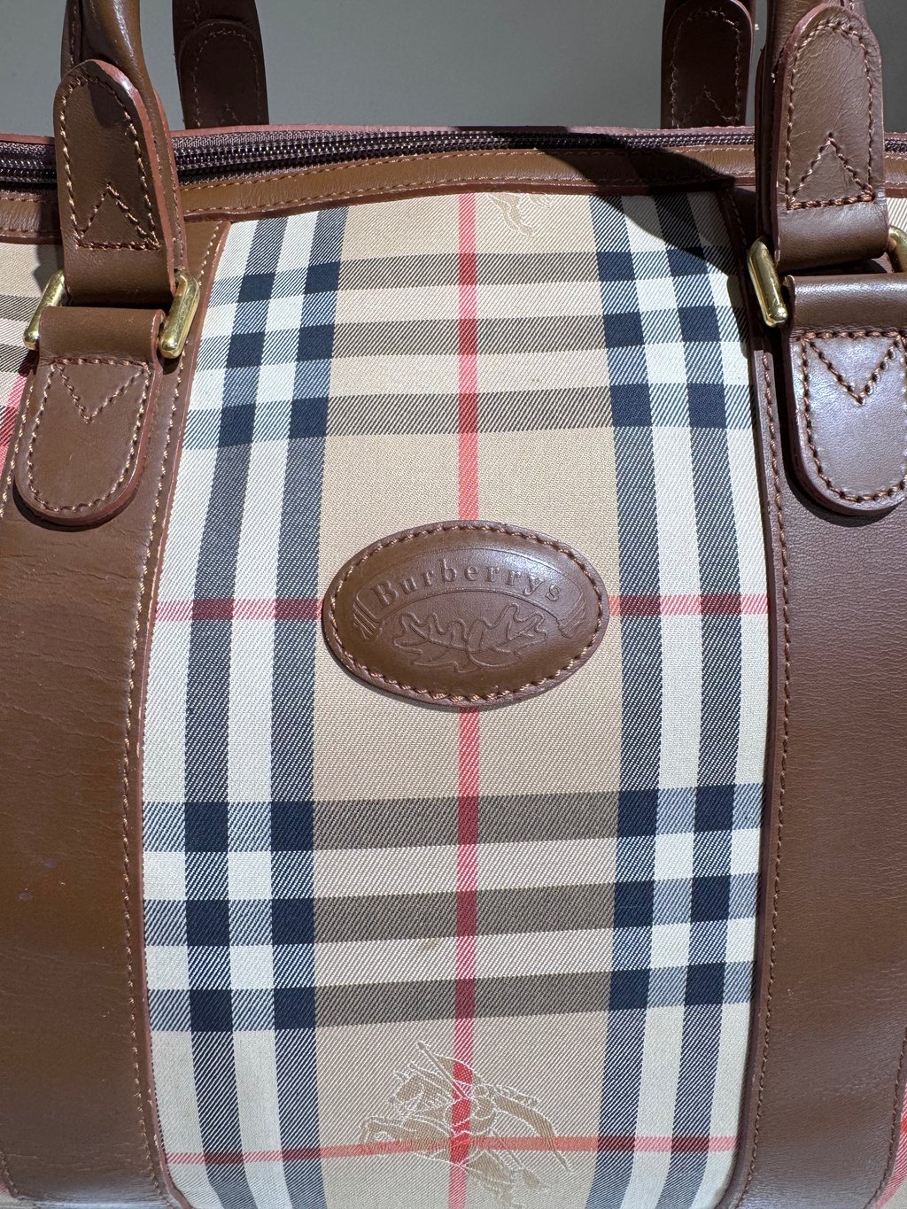 Burberry Boston Travel Bag Brown Canvas | Pre-Owned Dubai |