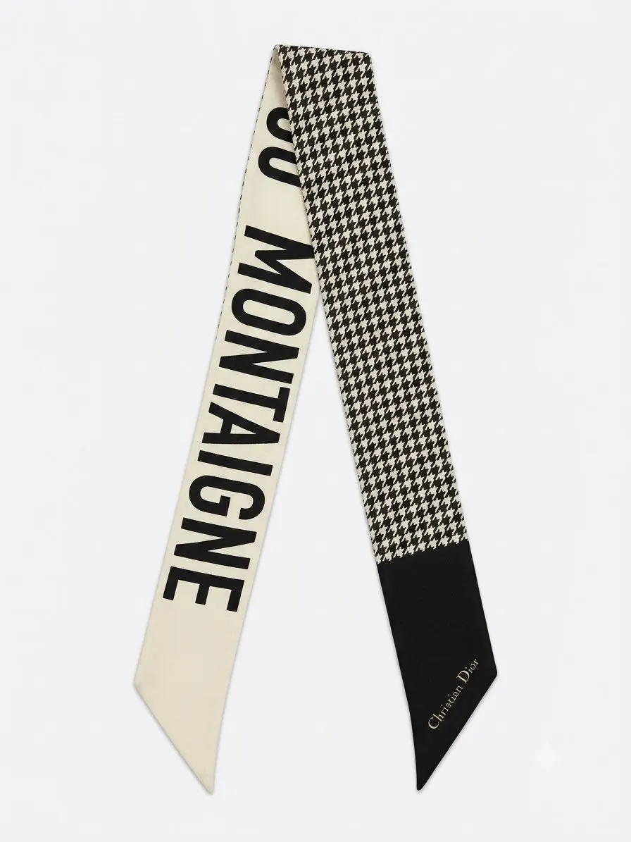 Dior Christian Dior 30 Montaigne Mitzah scarf White Silk Good - Back View