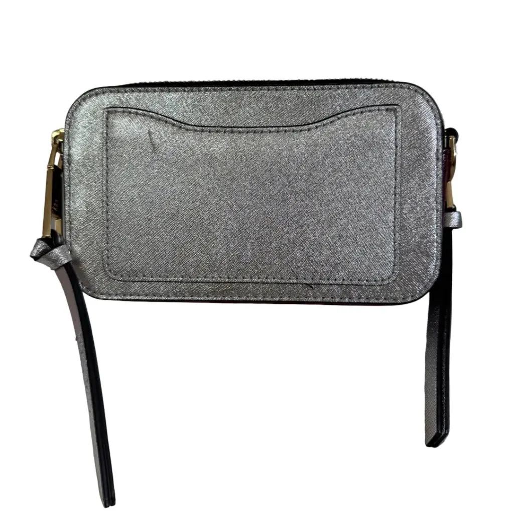 Marc Jacobs Snapshot Crossbody-Silver & Red Red Leather Good - Back View