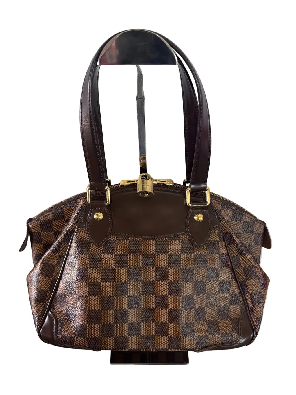 Louis Vuitton Damier Ebene Verona PM Brown Canvas Good - Back View
