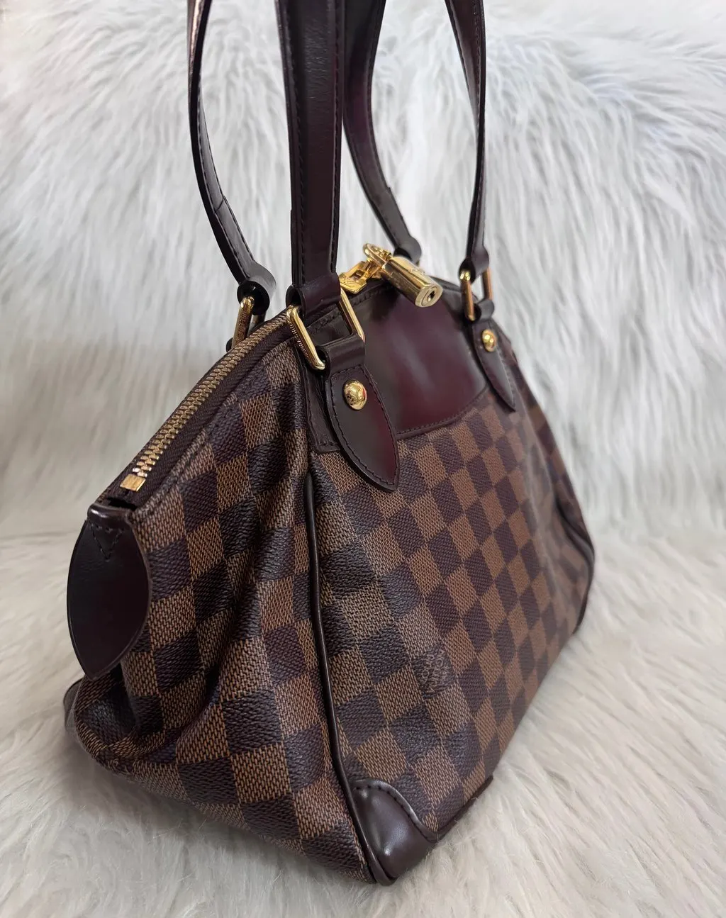 Louis Vuitton Damier Ebene Verona PM Brown Canvas Good - Inside View