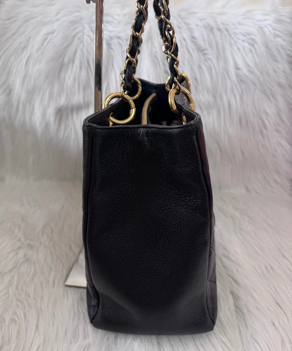 Chanel Black Caviar Grand Shopping Tote Black Leather Very good - Box View