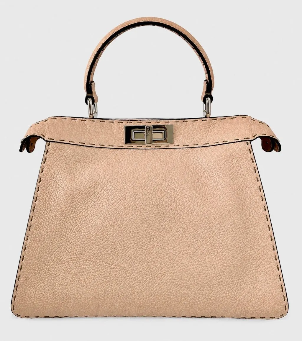 Fendi Medium Peekaboo ISeeU Selleria Pink Beige Beige Leather Very good - Back View