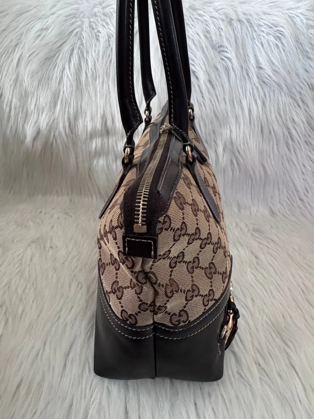 Gucci GG Horsebit Beige Canvas & Leather Tote Beige Canvas Very good - Box View