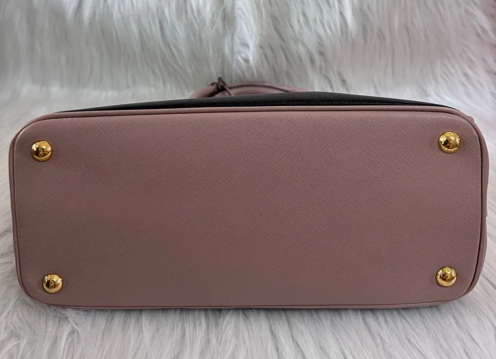 Prada Galleria Medium Black & Pink Saffiano Two way Bag Black Leather Very good - Inside View