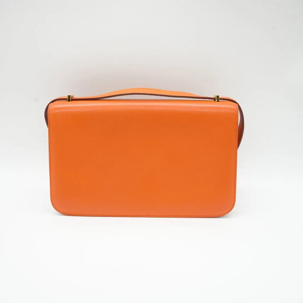 Hermès Constance Elan 25 Epsom Orange Shoulder Bag Stamp: 2010 Orange Leather Good - Back View