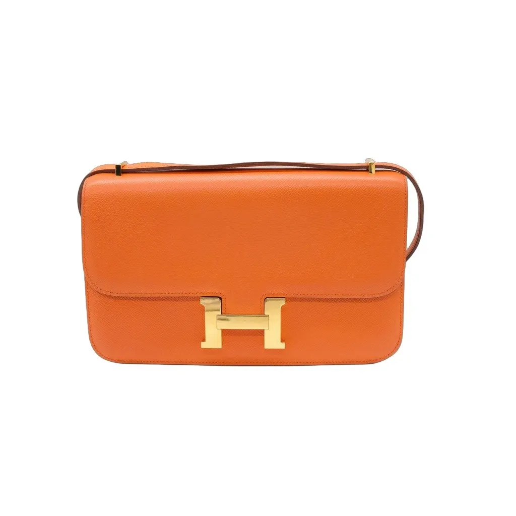 Hermès Constance Elan 25 Epsom Orange Shoulder Bag Stamp: 2010 Orange Leather Good - Front View