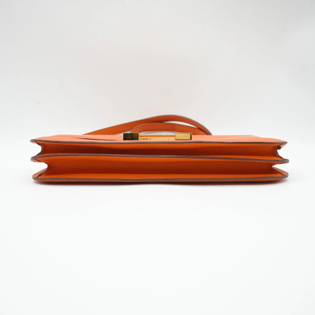 Hermès Constance Elan 25 Epsom Orange Shoulder Bag Stamp: 2010 Orange Leather Good - Inside View