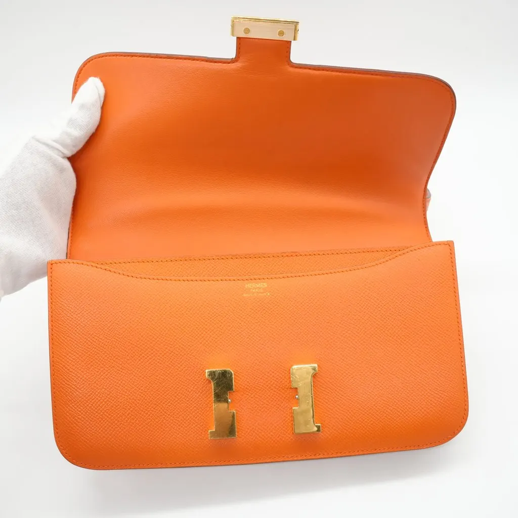 Hermès Constance Elan 25 Epsom Orange Shoulder Bag Stamp: 2010 Orange Leather Good - Box View