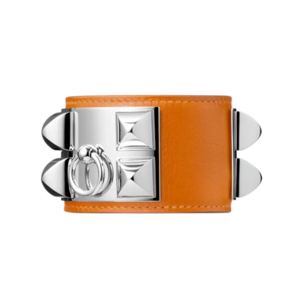 Hermès Collier de Chien Orange Leather Very good - Front View