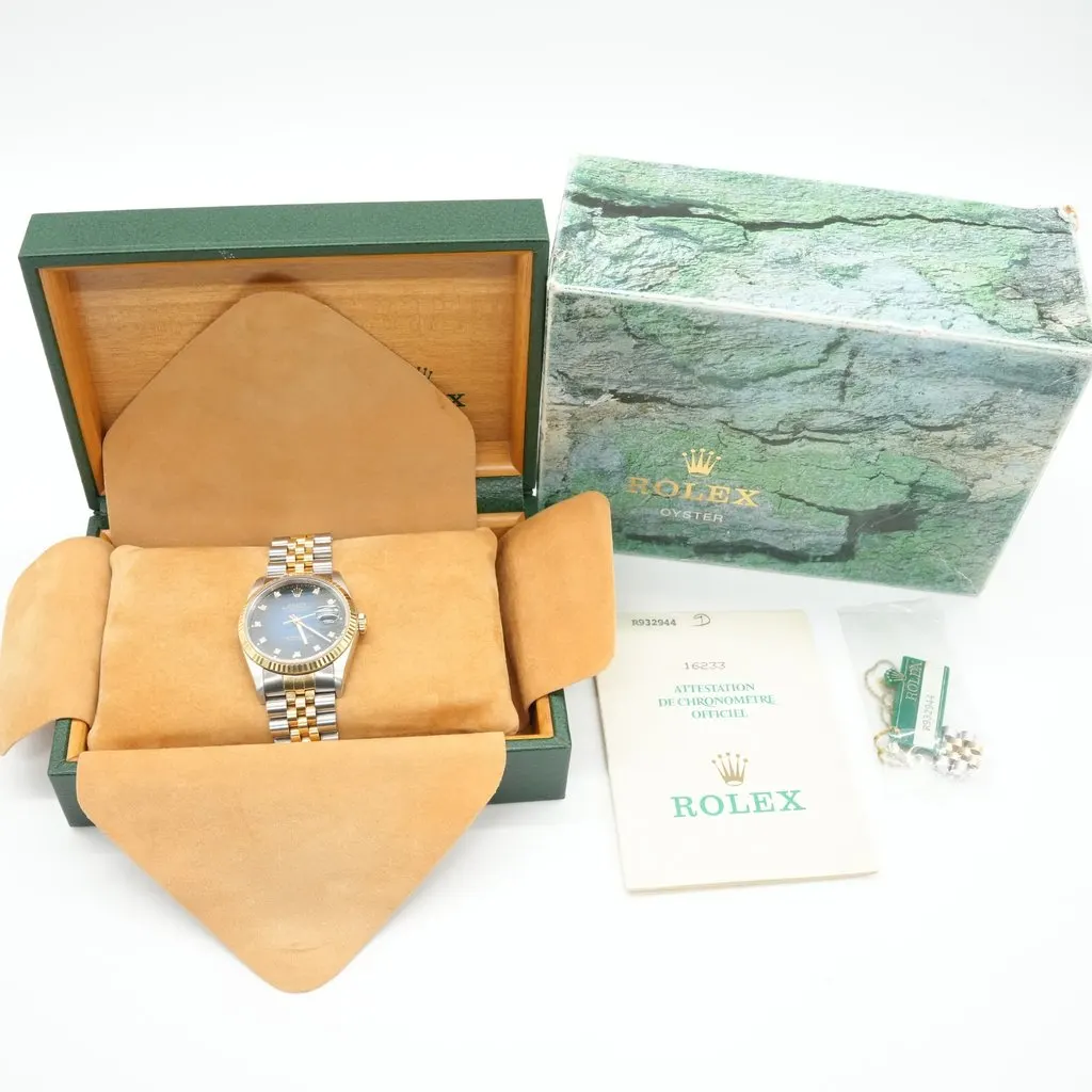 Rolex Vintage Datejust 36 mm Blue Diamond Dial Two-Tone 16233 (1987-1988) Yellow Good - Model View