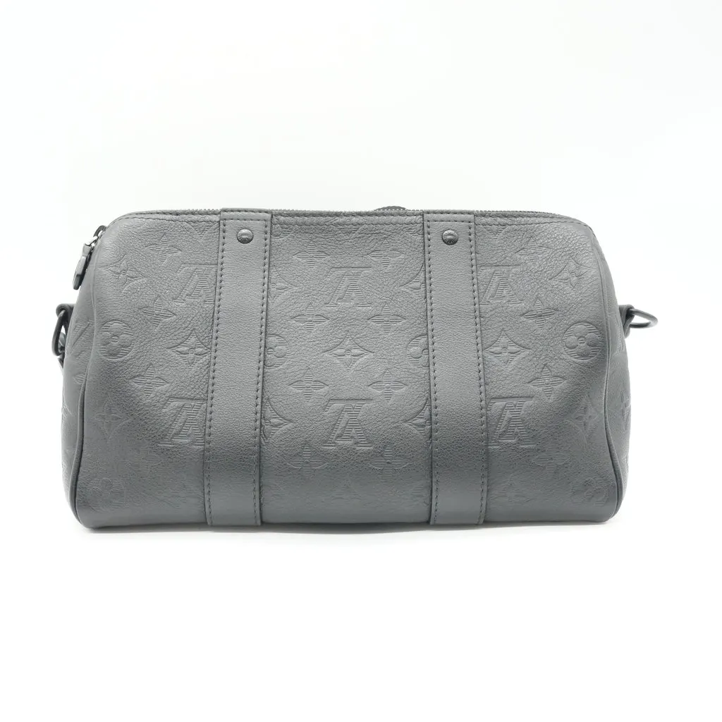 Louis Vuitton City Keepall Monogram Shadow Black Leather Very good - Back View