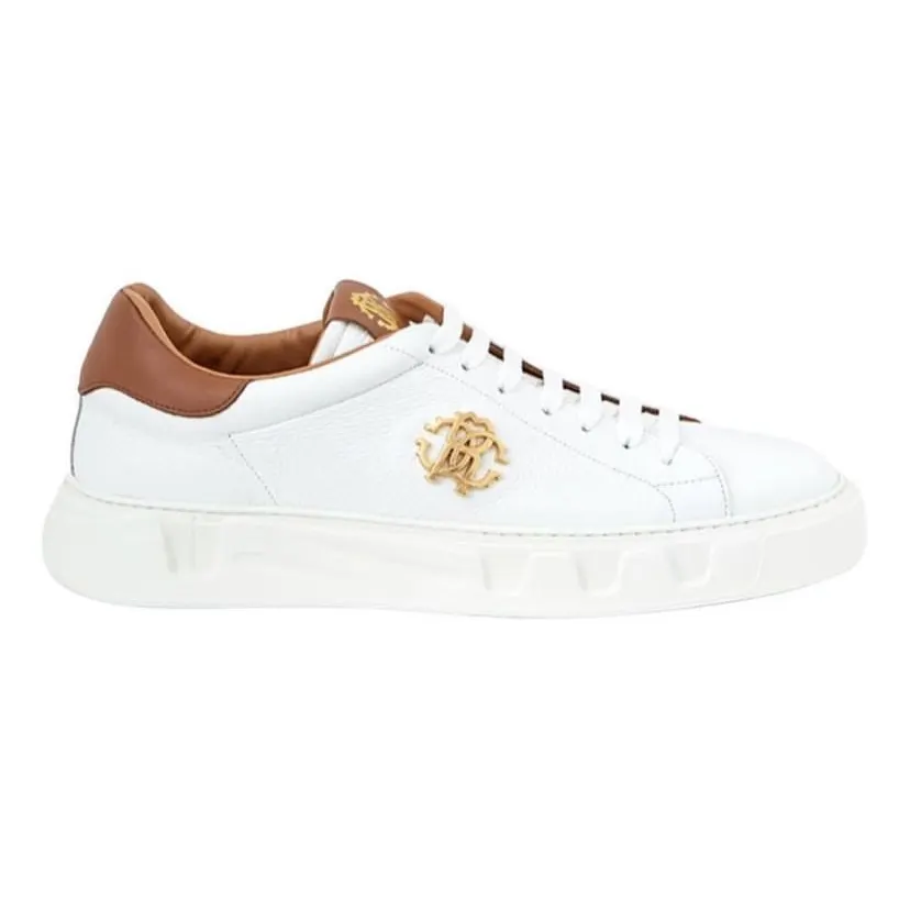 Roberto Cavalli Sneakers White Leather Never worn, with tag - Back View