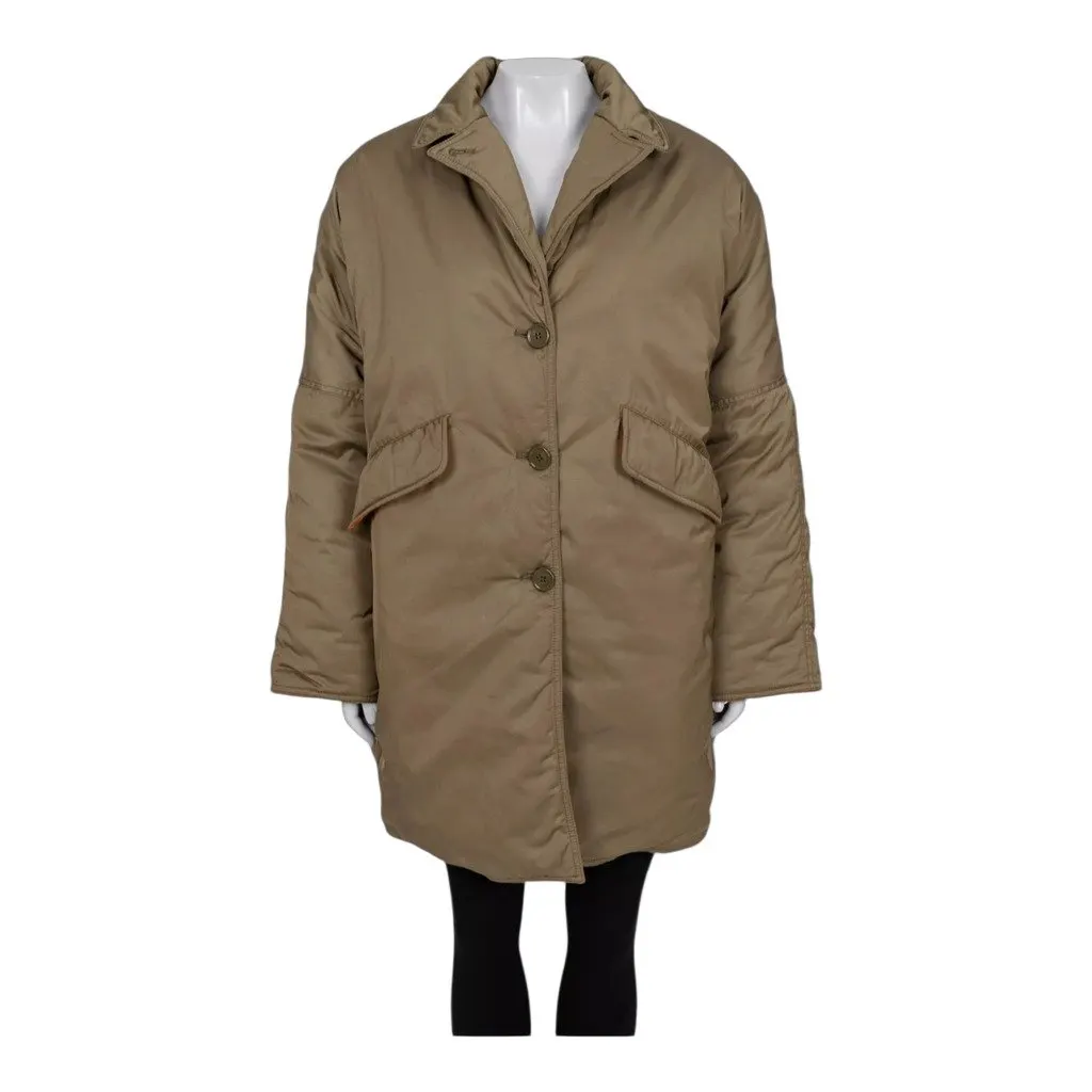 Maison Margiela MM6 Maison Margiela Green Oversized Puffer Jacket, Size FR38 | M Green Polyester Good - Front View