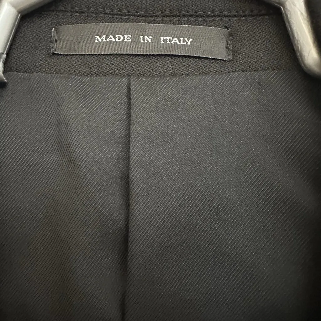 Emporio Armani Virgin Wool Zip-Trim Jacket – Made in Italy Black Wool Very good - Inside View