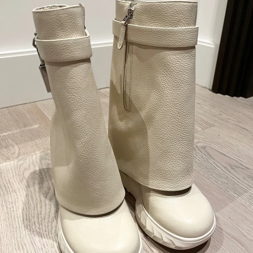 Givenchy Off white boots from givenchy Beige Leather Never worn - Back View