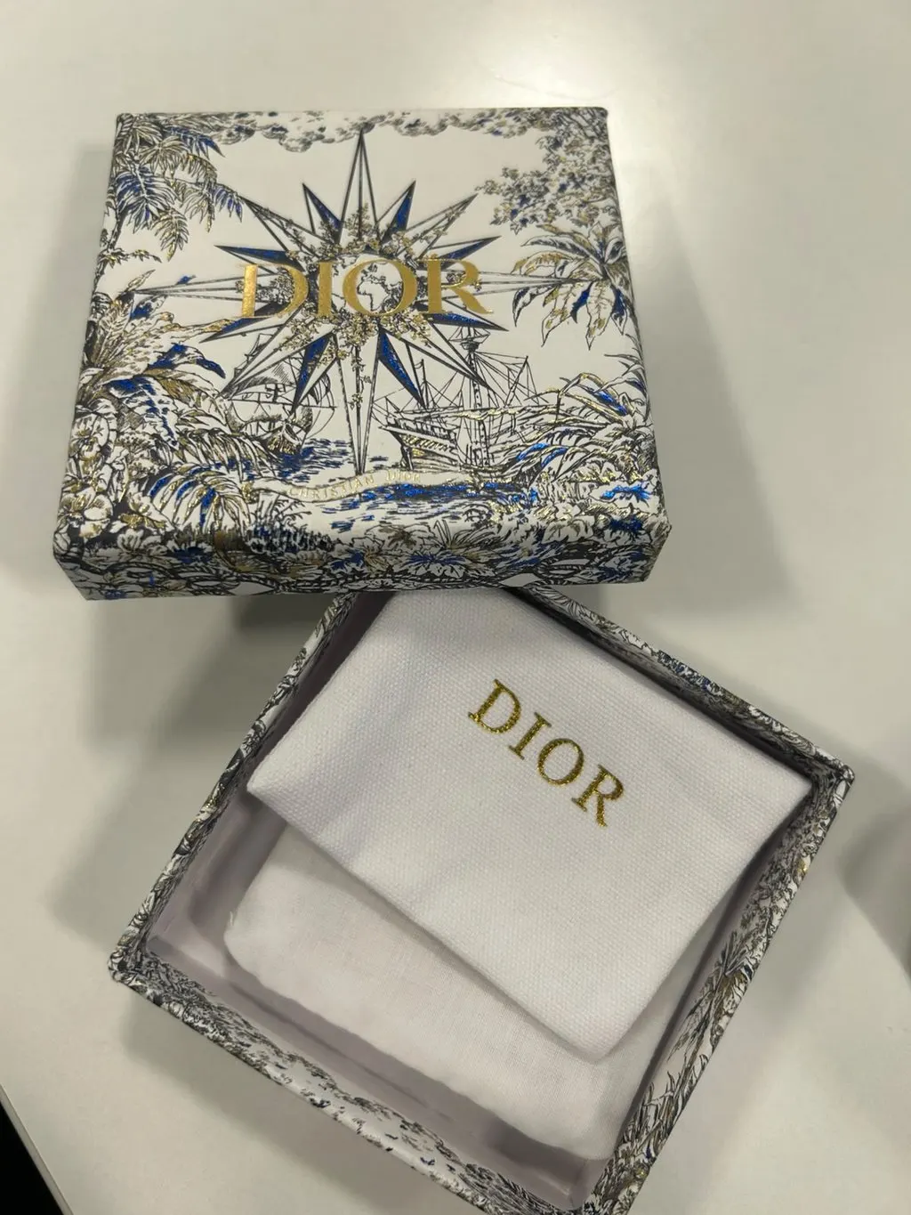 Dior Petit CD Bracelet Gold-Finish Metal and White Resin Pearl Beige Never worn - Model View