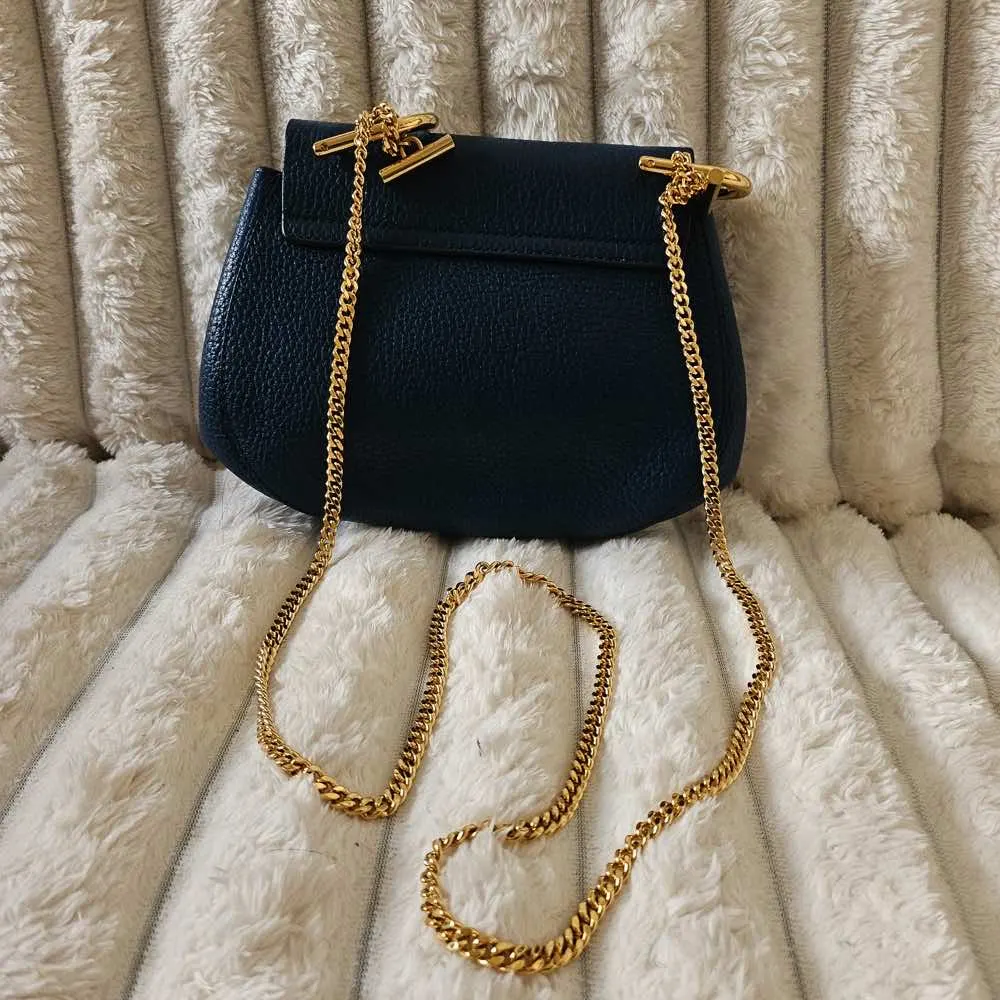 Chloé Drew Blue Linen Gold Good - Back View