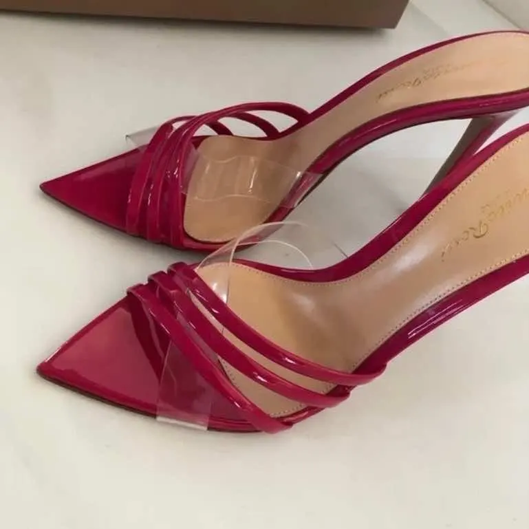 Gianvito Rossi Erika Mules Pink Leather Never worn, with tag - Inside View