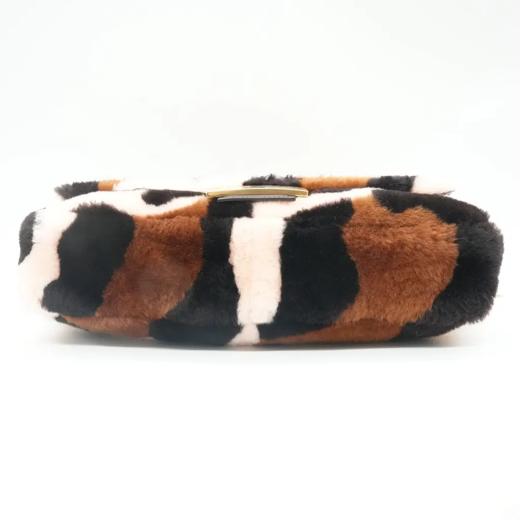 Fendi Shearling Large Pink/Brown Bag MultiColor Fur Very good - Inside View