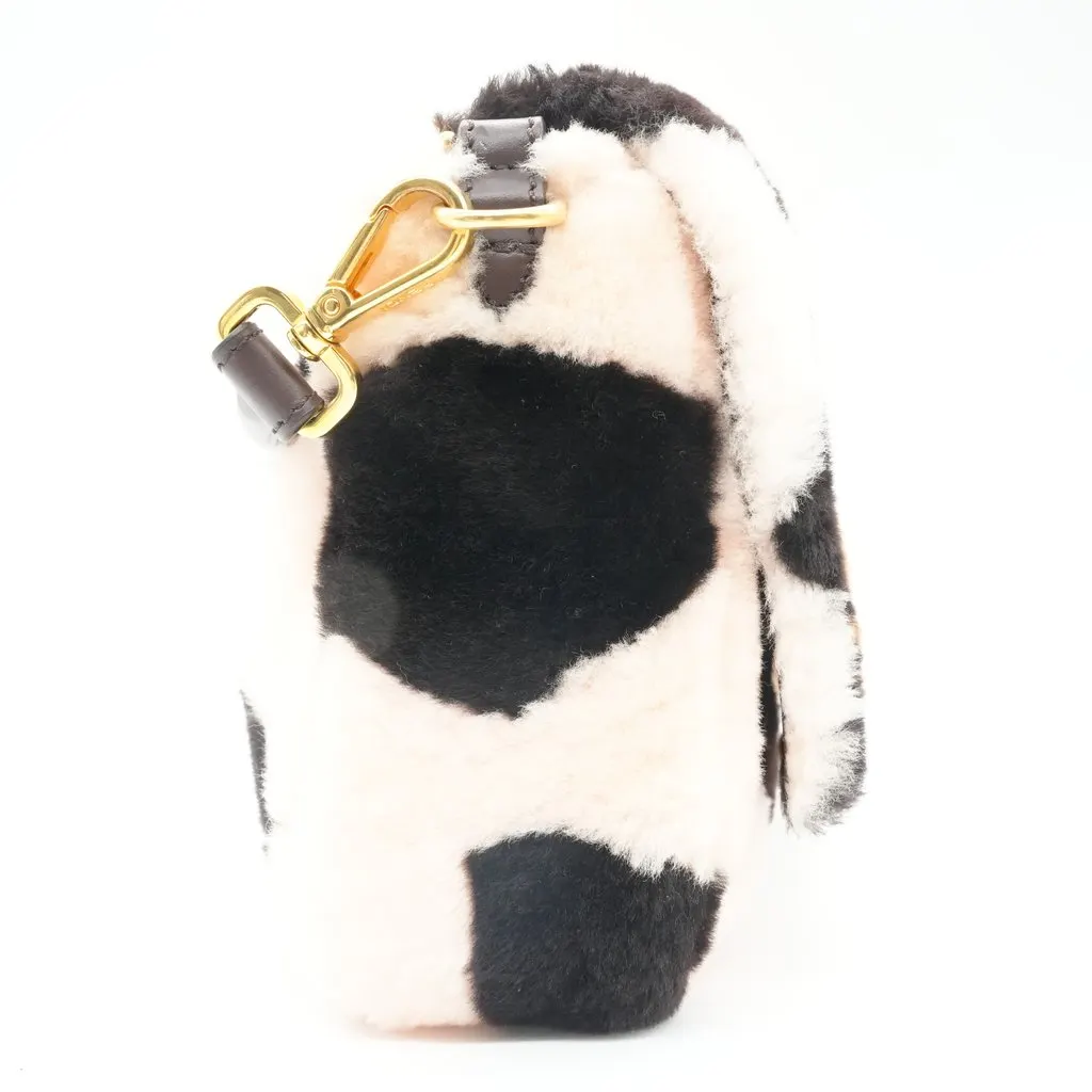 Fendi Shearling Large Pink/Brown Bag MultiColor Fur Very good - Box View