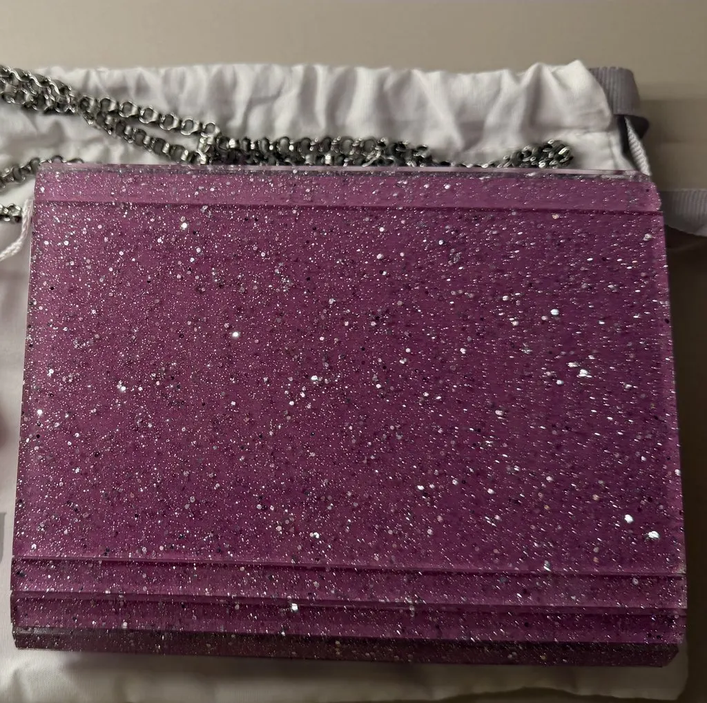 Jimmy Choo Candy clutch in Light Magenta Pink Never worn, with tag - Back View