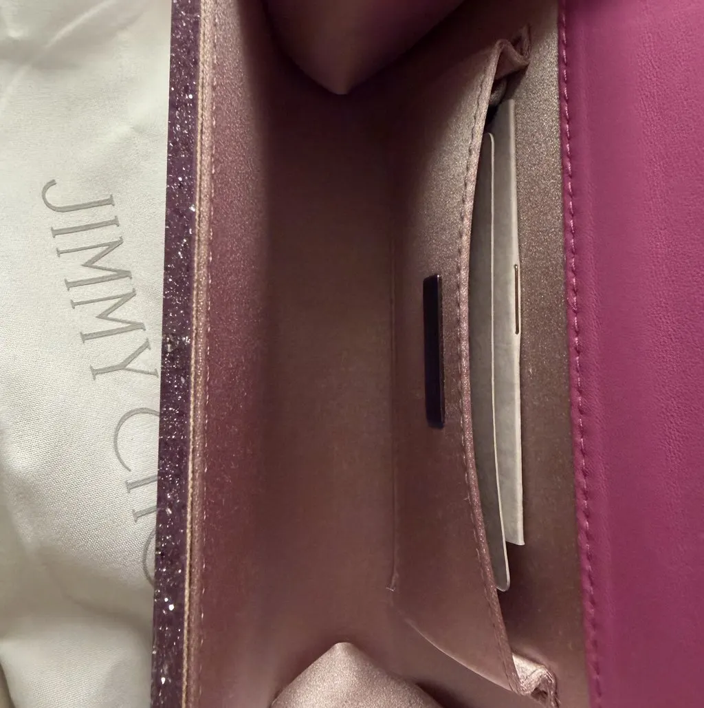 Jimmy Choo Candy clutch in Light Magenta Pink Never worn, with tag - Box View