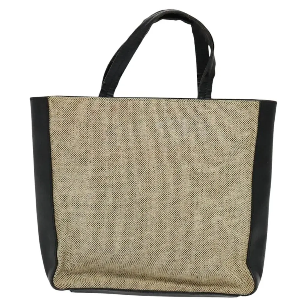 Prada Handbag Beige Canvas Good - Back View