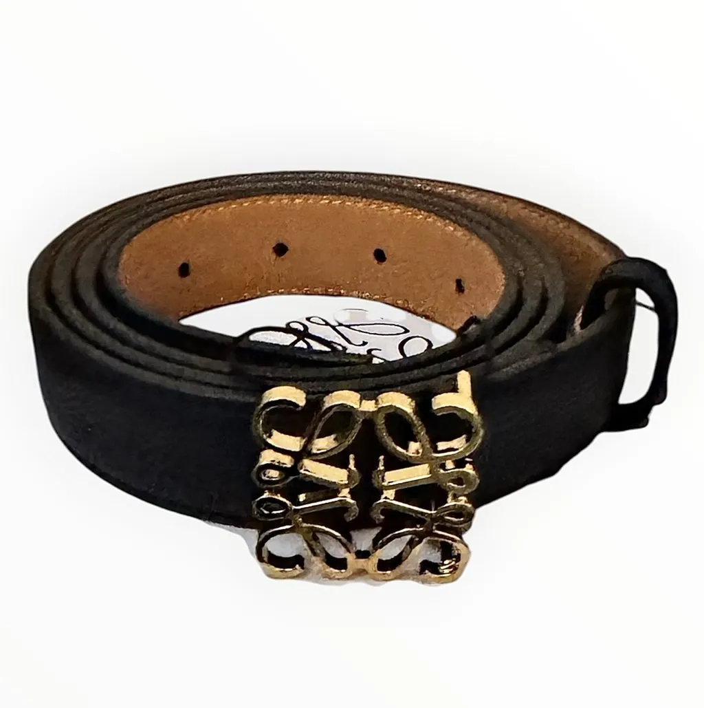 Loewe Loewe Belt Anagram Black Leather Never worn, with tag - Inside View