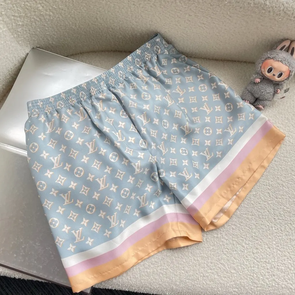 Louis Vuitton blue monogram shorts Blue Silk Never worn, with tag - Back View