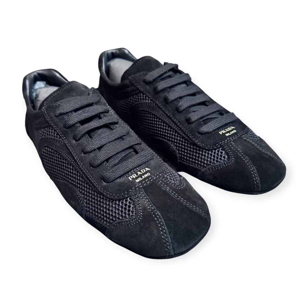 Prada Snickers Montecarlo Re-Edition 2025 Black Leather Never worn, with tag - Front View
