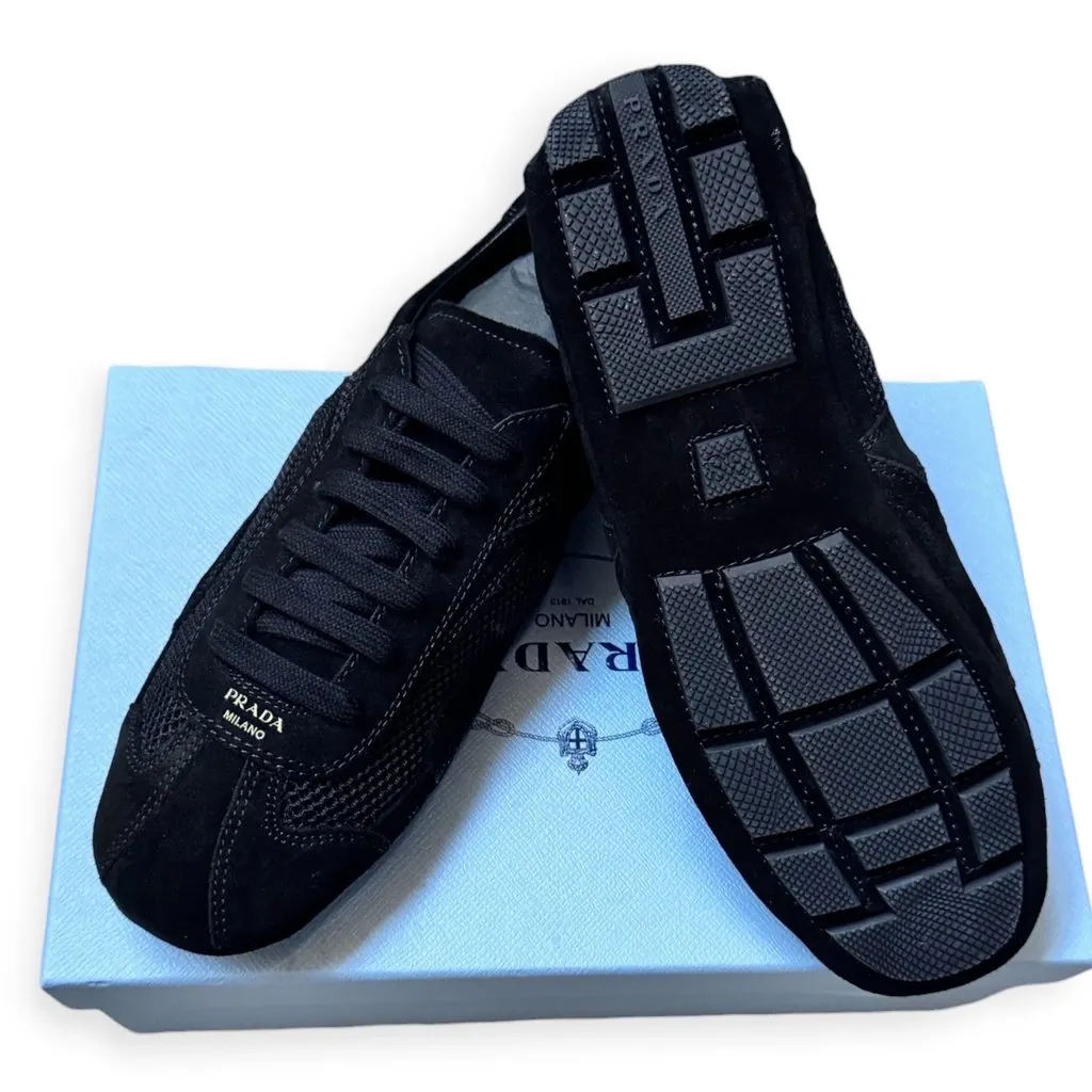 Prada Snickers Montecarlo Re-Edition 2025 Black Leather Never worn, with tag - Box View