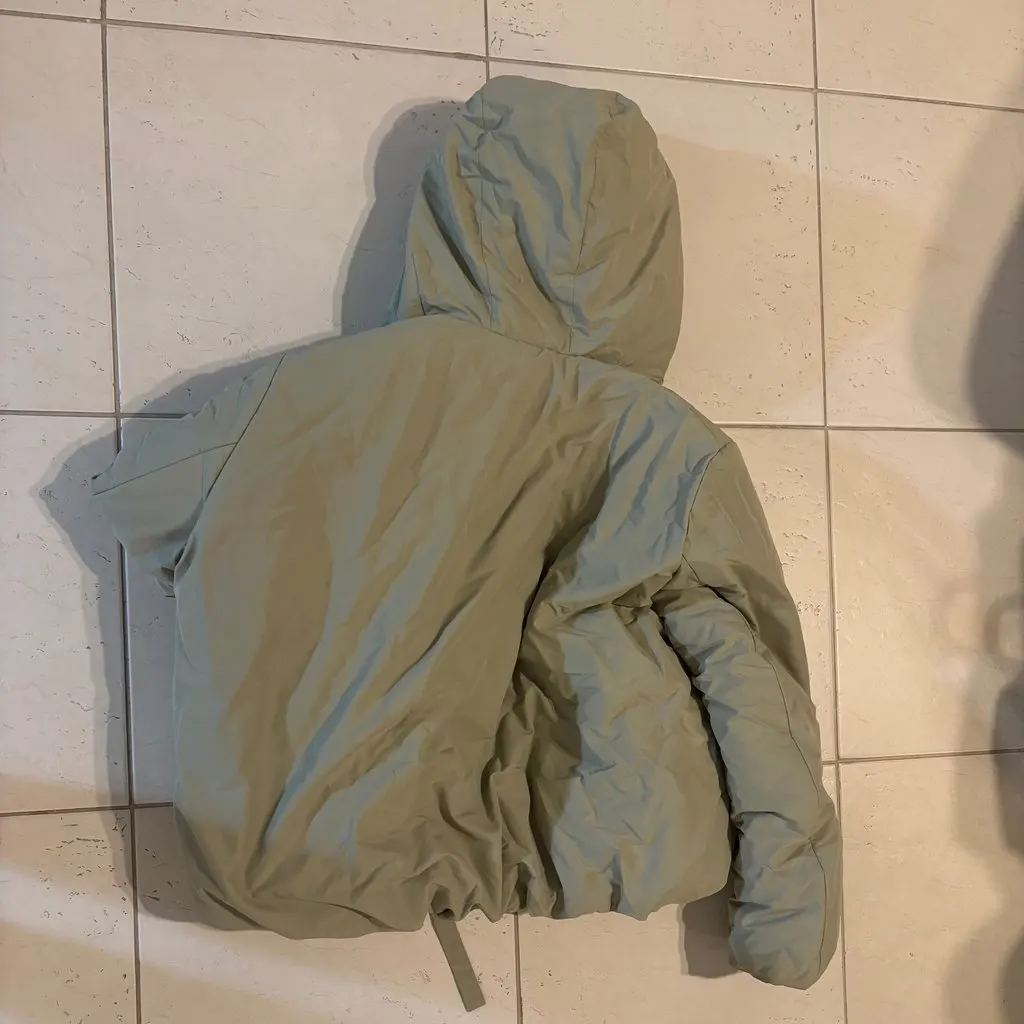 Jil Sander Puffy jacket Khaki Leather Never worn - Back View